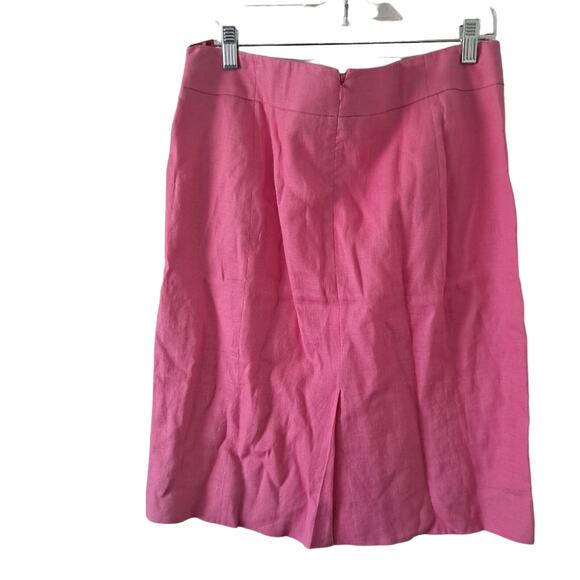 J. Crew Pink Women's 100% Linen Knee Length Straight Skirt with Lining -10 - Picture 2 of 11
